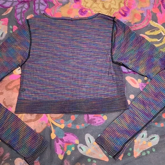 Lululemon Rainbow Colored Long Sleeve Crop Top - Picture 3 of 6
